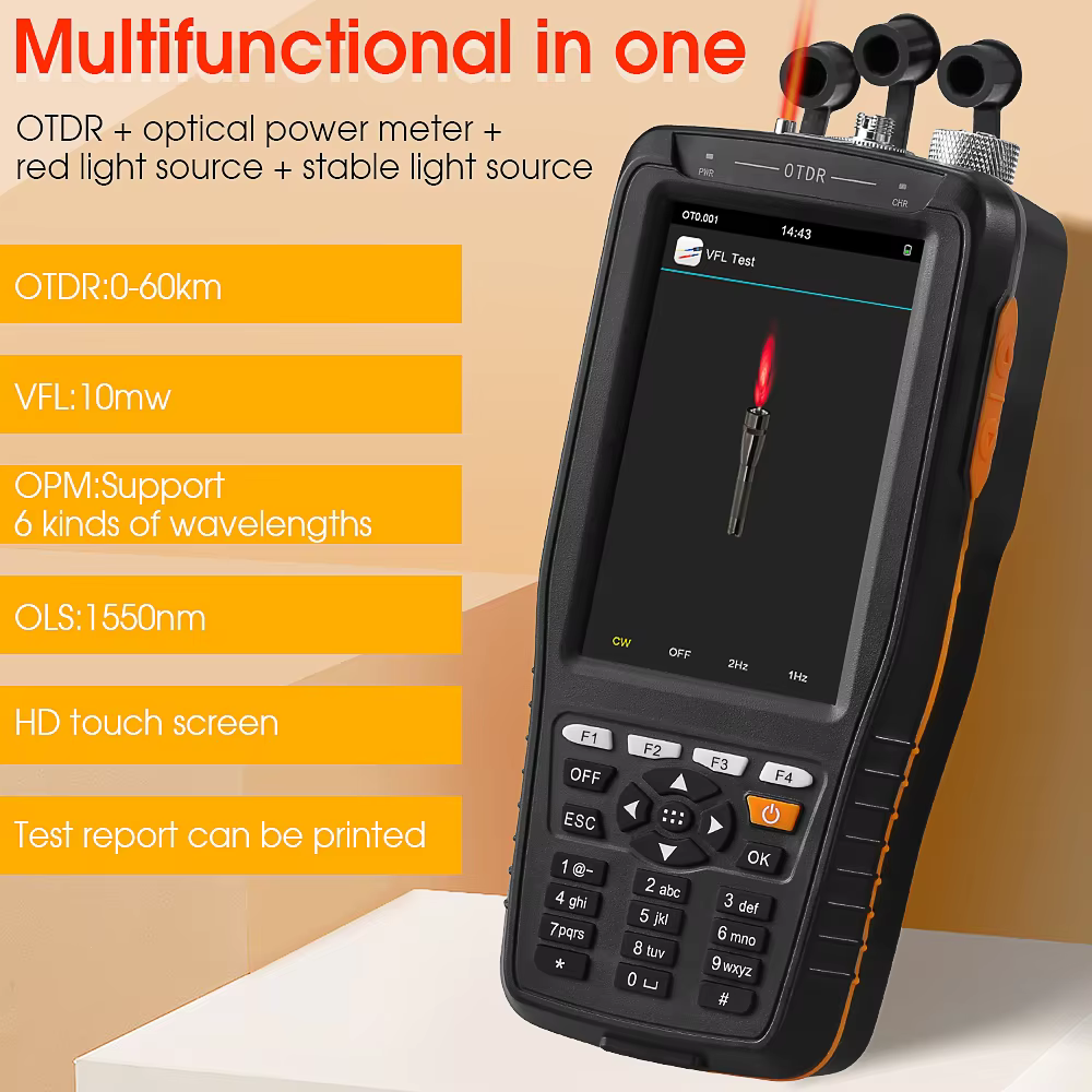 Mini OTDR Fiber Tester 50km Range Fiber Optic Cable Testing Tool Optical Fiber Identifier 800-1700nm for Network Maintenance supplier