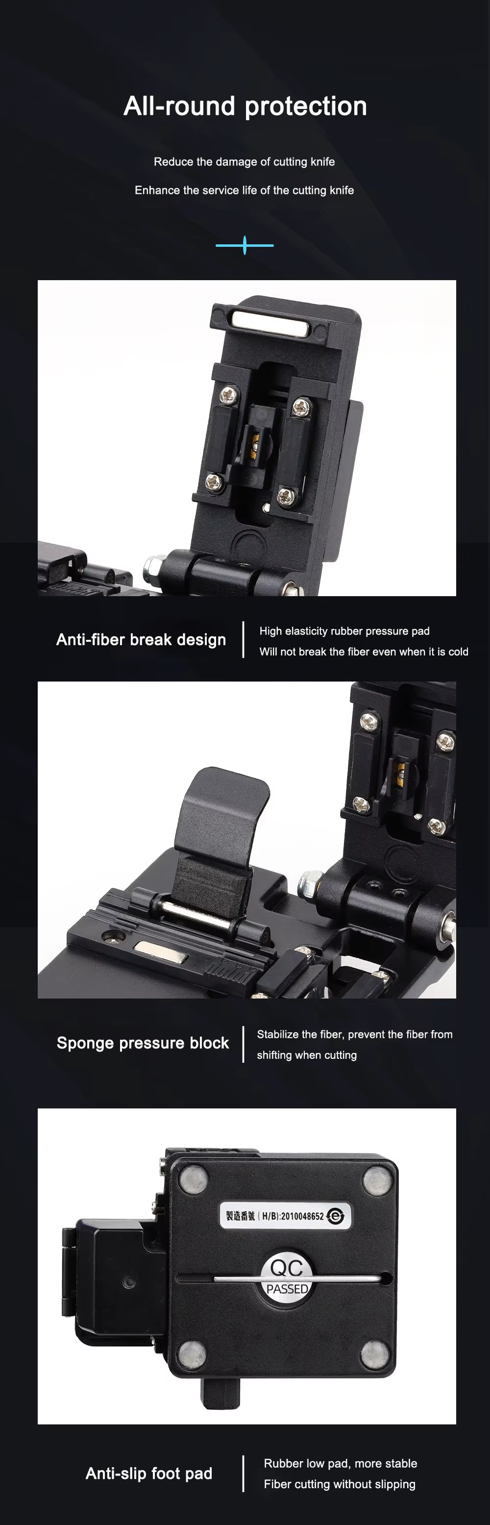 Professional-Grade Fiber Optic Cleaving Tool with User-Friendly Operation and Built-In Blade Height Adjustment for TCP Networks details
