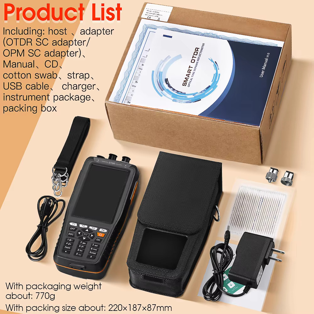 Mini OTDR Fiber Tester 50km Range Fiber Optic Cable Testing Tool Optical Fiber Identifier 800-1700nm for Network Maintenance factory
