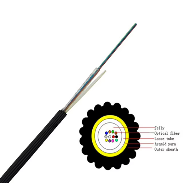 Tehtaahinta itsekantainen ADSS -kuitokieliomainen kaapeli 4/8 ydintä 12 24 48 72 96 ydintä ulkoisten FTTH- ja ilmakehityssovelluksien käyttöön