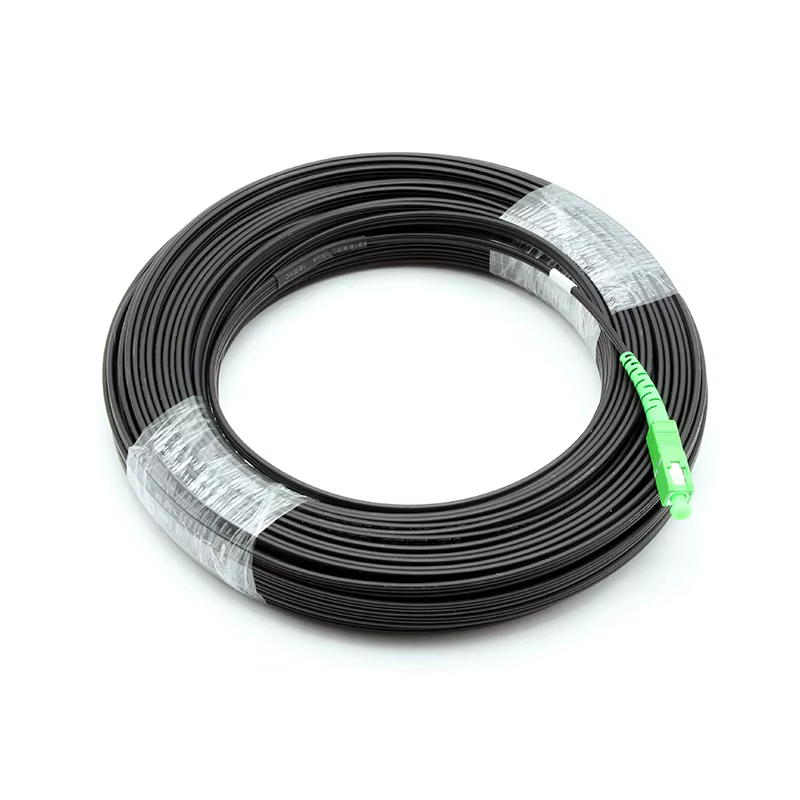 Aangepaste Lengte Binnen- en Buitens drop Fiber Optic Kabel SC UPC APC 1 2 Kern G657A1 G657A2 FTTH Drop Patch Cord 100M