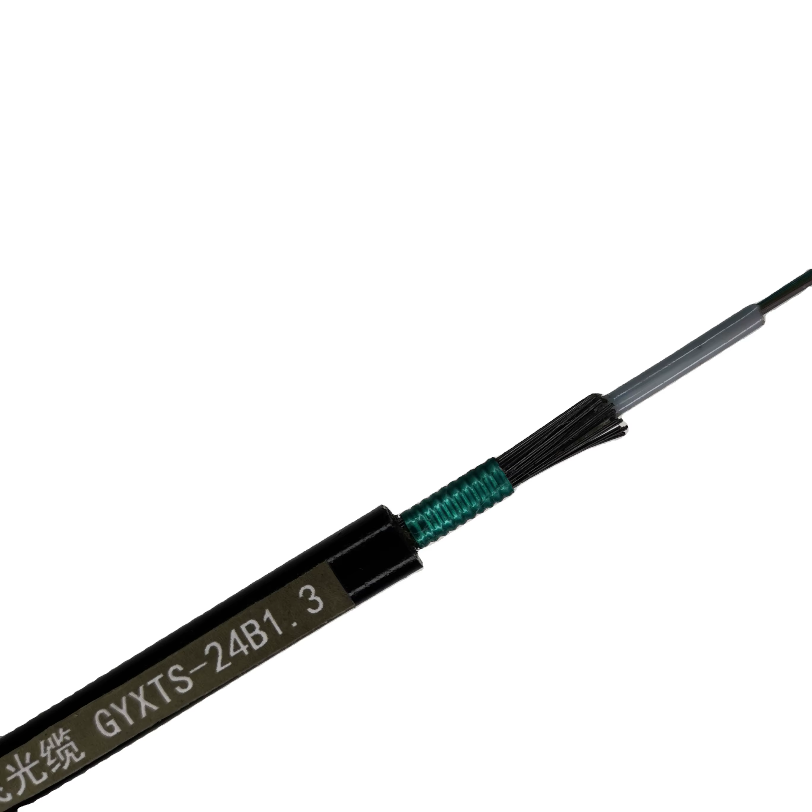 Fabricant chinois de câble à fibre optique monomode 12 cœurs, duct aérien gratuit, fil de terre GYTS extérieur blindé en acier