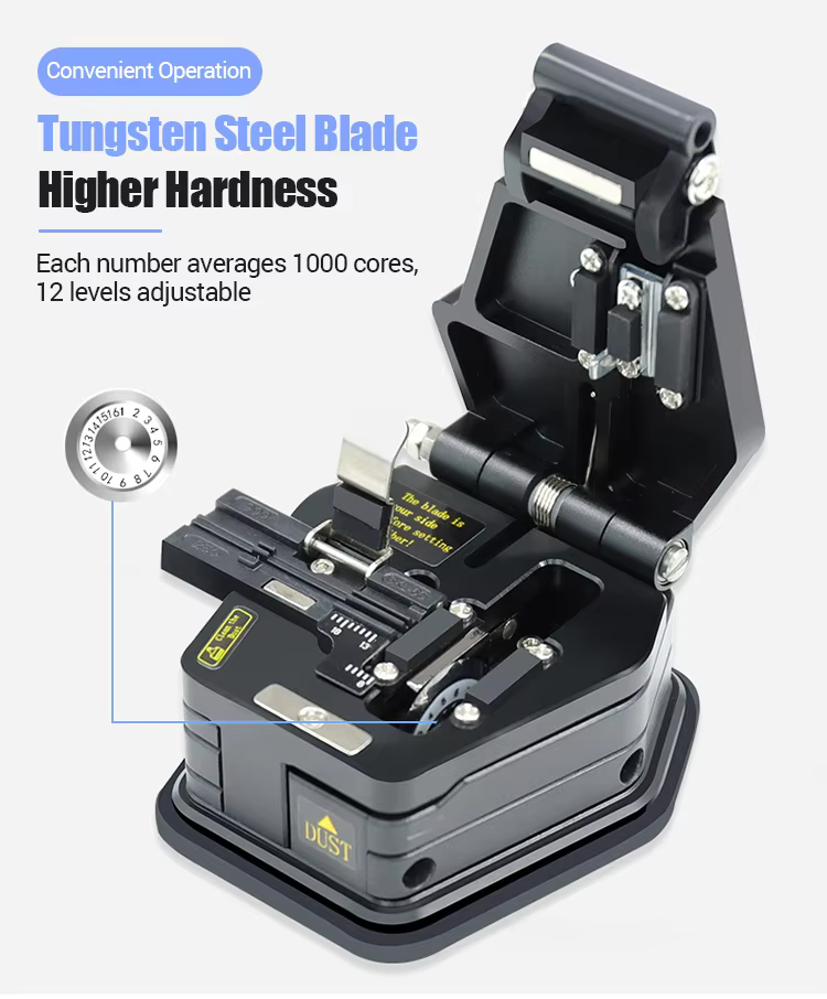 Manual Fiber Cleaver with Diamond Blade High Precision Fiber Cleaver fiber box cleaver Auto Rotating Blades for Smooth Cutting details