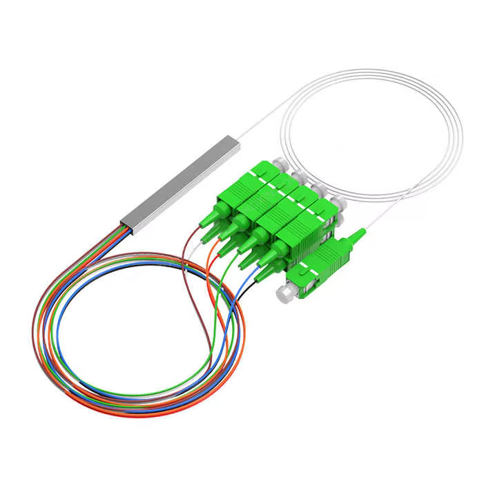 Connecteur SC Mini Splitter Optique PLC 1x2 1x4 1x8 FTTH Câble Optique PLC Splitter pour Réseau PoE FTTX TCP 4G