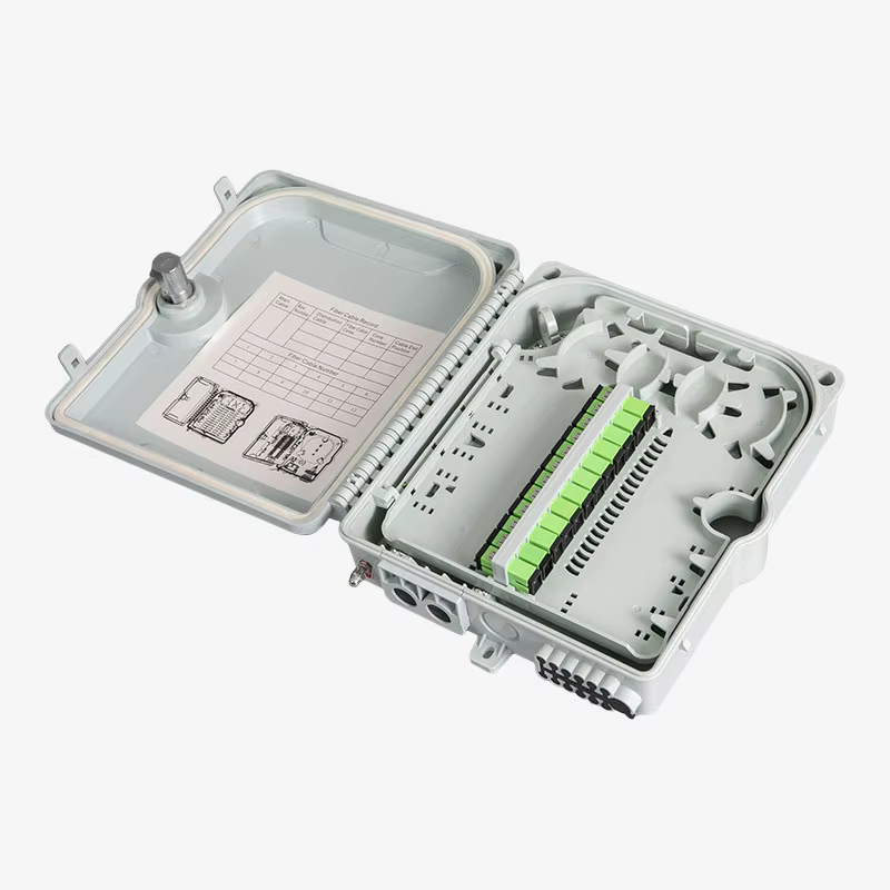 Boîte de Distribution FTTH Extérieure 16 Splitter PLC pour Télécommunications Réseau 4G IP65 Classée Boîte de Termination en Fibre de 16 Cœurs