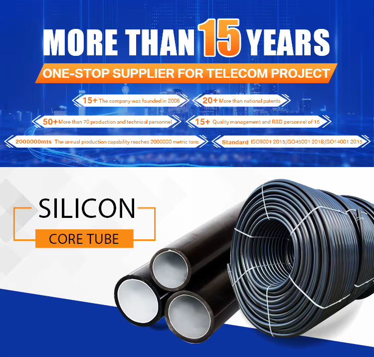 Factory Silicon Core Tube Communication Flexible Plastic Cable Conduit Hdpe Tubing Silicon Core Pipe supplier