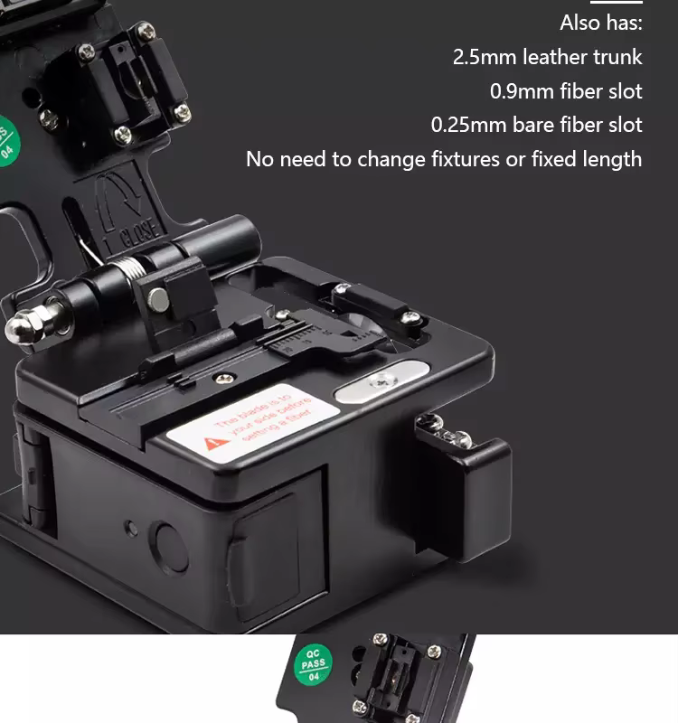 Advanced Fiber Cleaver with Adjustable Blade Height and Angle for Flexibility in Cutting and Splicing of Optical Fibers FTTH  details