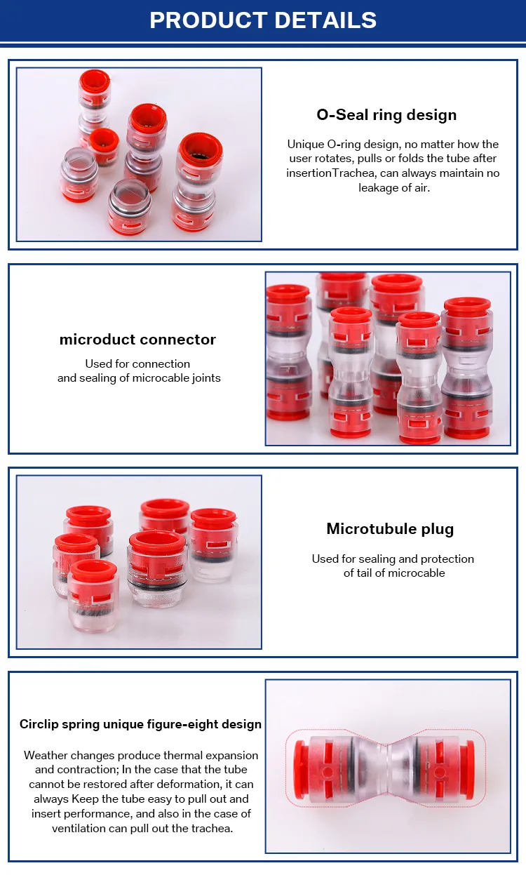 Hot Sale Micro Duct Connector Coupler HDPE Micro Duct Straight Connector for Pipe Connection 5/3.5mm 7/5.5mm manufacture