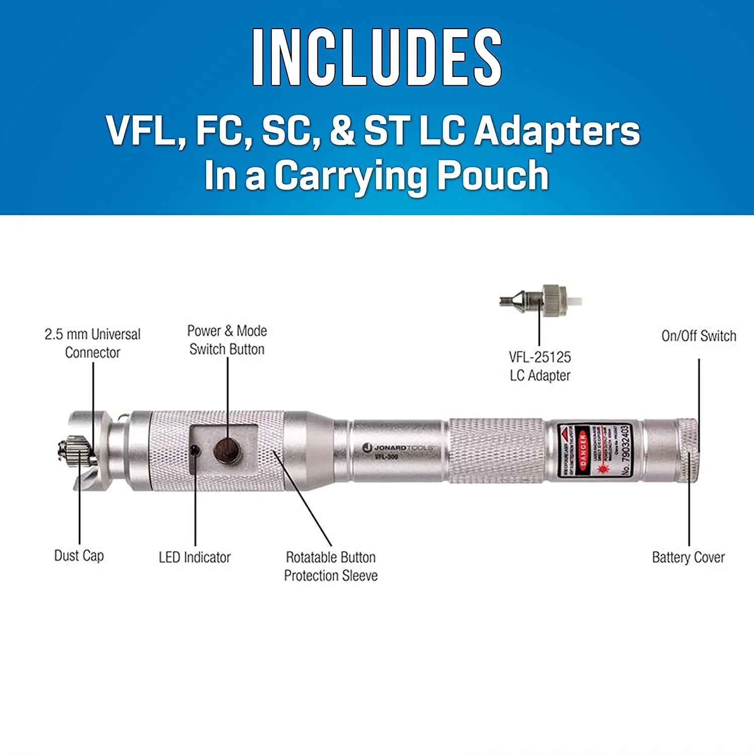 Durable Visual Fault Locator Tool Kit Fiber Optic Cables Includes FC SC ST Adapters FTTH Aluminum Alloy VoIP 10km 20km Ran manufacture