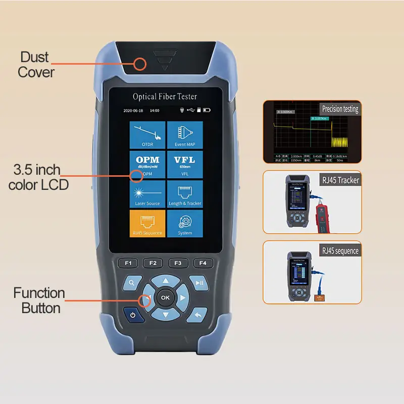 Advanced OTDR Fiber Optic Testing Instrument with 1310/1550nm FTTX Telecommunication Equipment OTDR Tester 1310 1550nm details