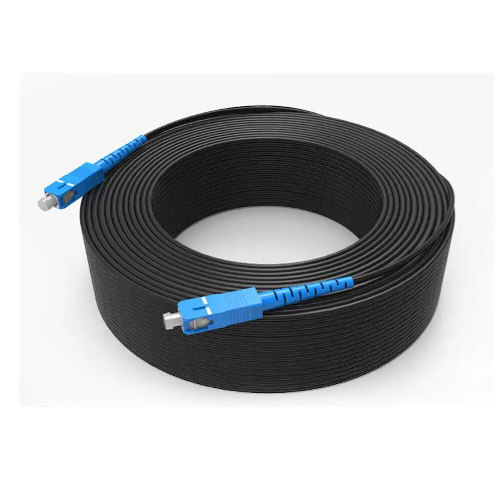 Simplex Outdoor G657A1 50m 100m 200m Fiber Drop Patch Cord Sc Upc to Sc Upc Kabel Ftth 100 Meter Communication Cables supplier