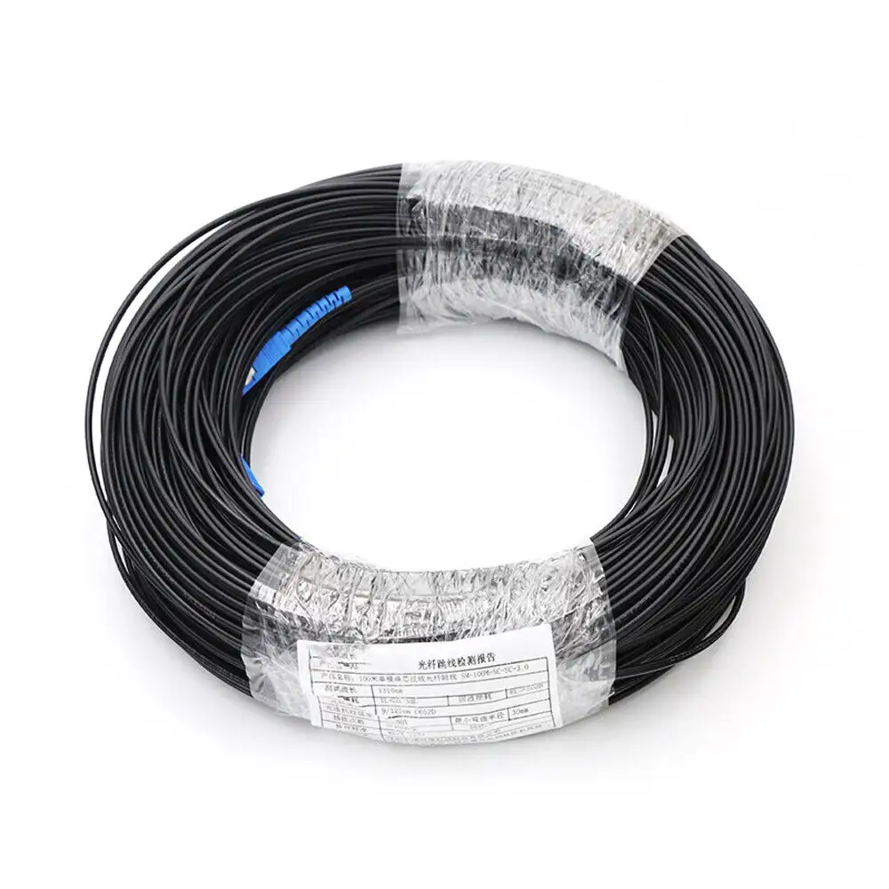 GJYXCH GJXH 100M 2 10 20 50 100 200 meters Waterproof Fiber Optic Cables with Black Covering FTTH Pre connectorized Drop Cable manufacture