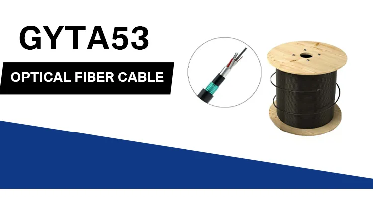 outdoor fiber optic fibra optica cable aerial duct direct method Direct Buried Steel Armored 12 96 Core Fiber Optic Cable Gyta53 supplier