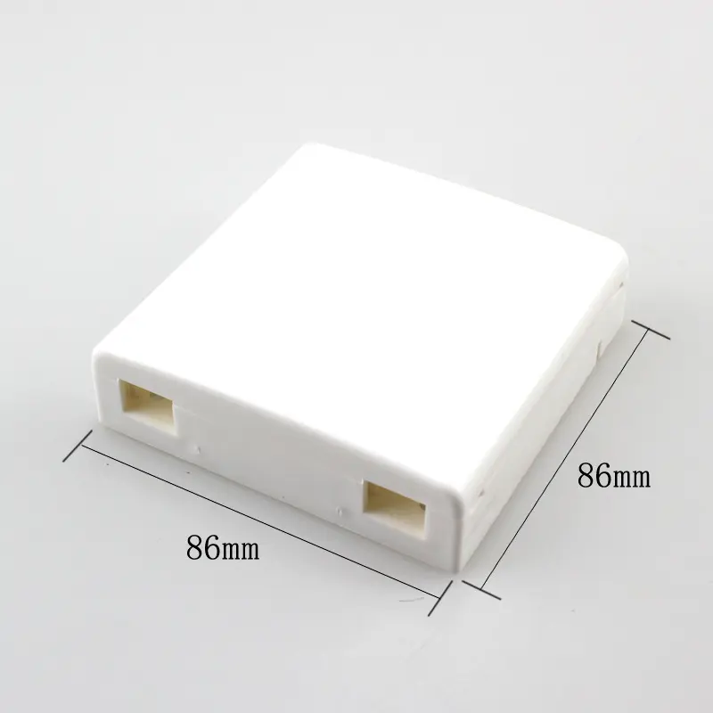 Type 86*86mm ABS Faceplate Smart Wall Socket Smart Home Panel 2 core outlet fiber optical terminal box mini factory